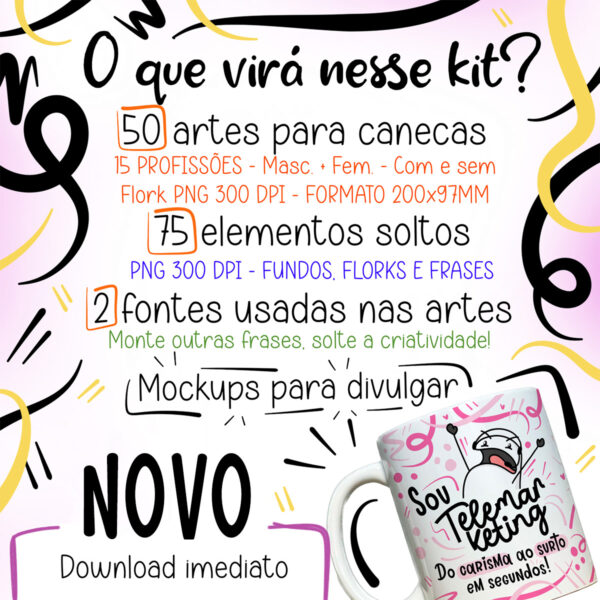 Artes Caneca Profissões Vol. 1 Médico Nail Designer Vendedor