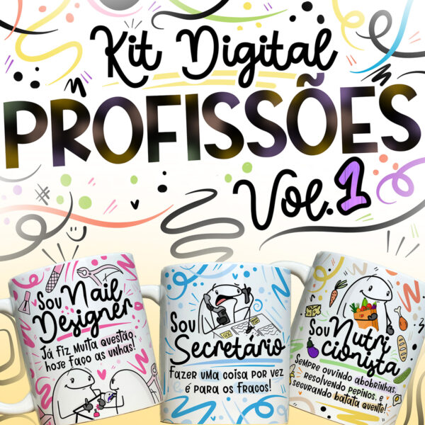 Artes Caneca Profissões Vol. 1 Médico Nail Designer Vendedor