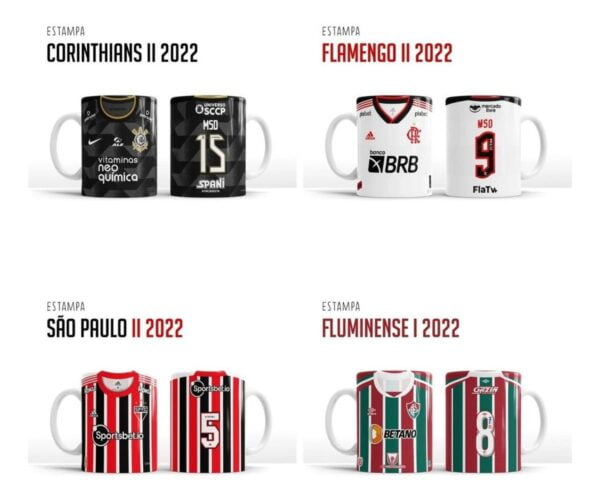 Artes Caneca Times Brasileiros Brasileirão 2022 Editáveis