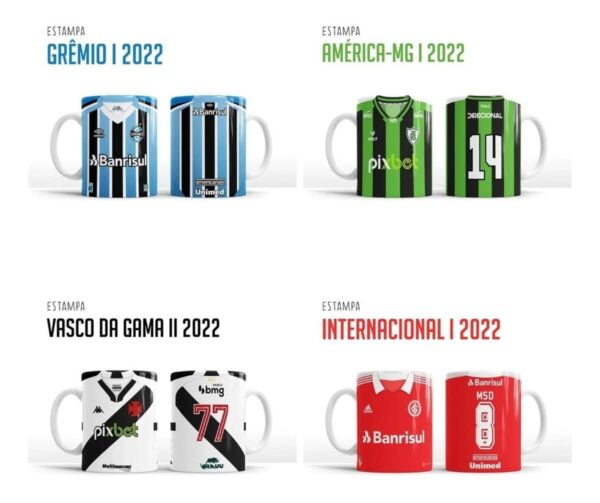 Artes Caneca Times Brasileiros Brasileirão 2022 Editáveis