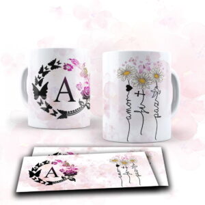 artes canecas alfabeto monograma flor arquivo digital canecas alfabeto monograma flor