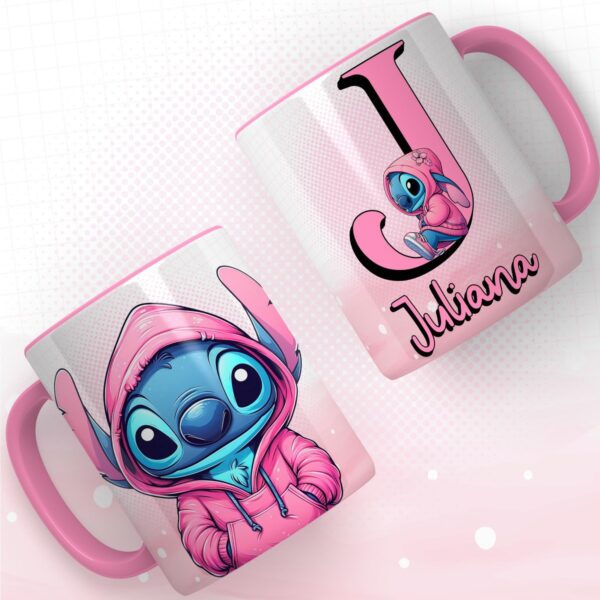 Artes Canecas Alfabeto Stitch Rosa Png e pdf - Imagem 4