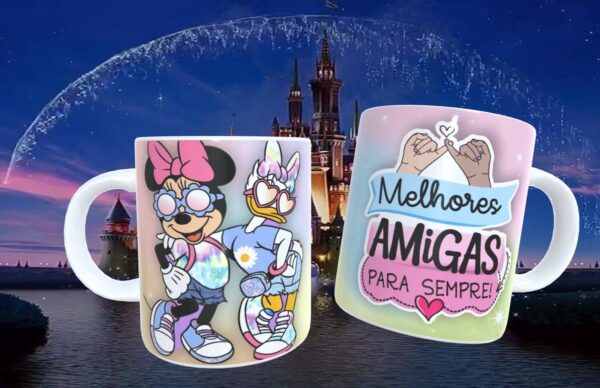 Artes Canecas Amizade Disney - Png, pdf e Corel