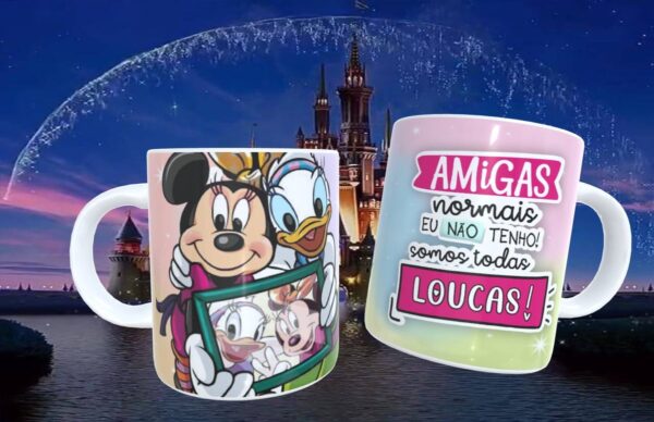 Artes Canecas Amizade Disney - Png, pdf e Corel - Imagem 3