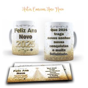artes canecas ano novo 2025 jpg corel e pdf caneca ano novo