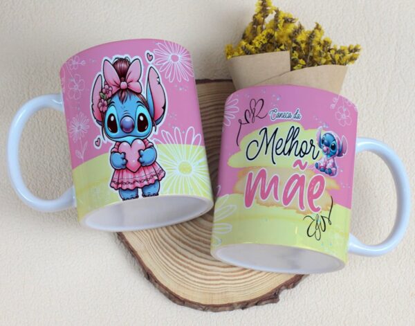 Artes Canecas Dia das Mães Stitch - Arquivo Digital - Imagem 3