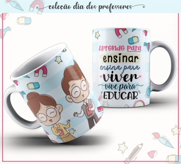 Artes Canecas Dia dos Professores Sublimação - Arquivo Digital