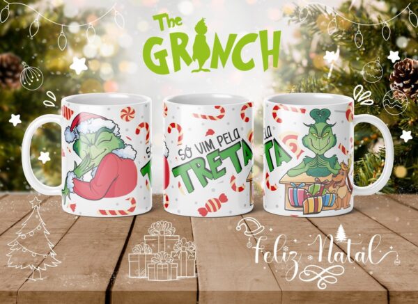 Artes Canecas Grinch Natal - Png - Imagem 2