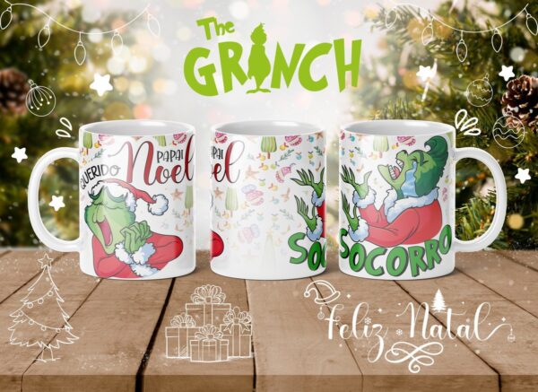 Artes Canecas Grinch Natal - Png - Imagem 4
