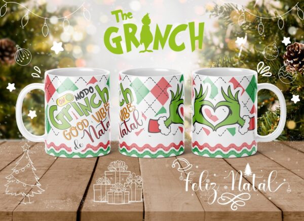 Artes Canecas Grinch Natal - Png - Imagem 5
