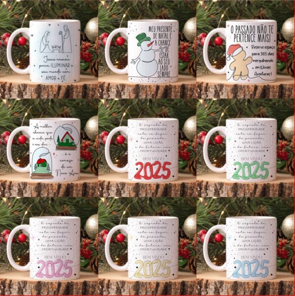 Artes Canecas Natal em Linhas - Png - Imagem 3