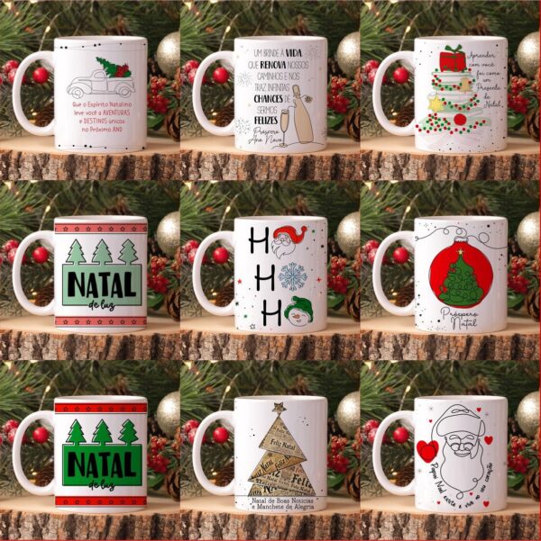 Artes Canecas Natal em Linhas - Png - Imagem 2
