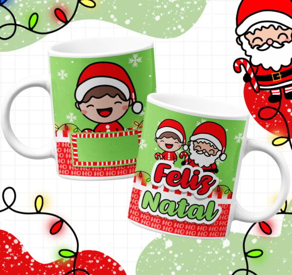 Artes Canecas Natal Infantil - Arquivo Digital