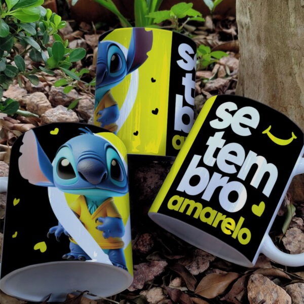 Artes Canecas Setembro Amarelo Stitch - Imagem 4