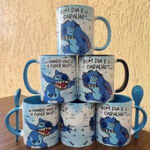 artes canecas stitch cansado png personalizacao