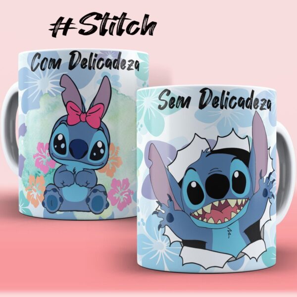 Artes Canecas Stitch com e sem Png e Corel