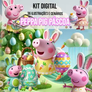 Artes de Páscoa Peppa Pig em PNG para Produtos Personalizados