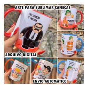 Artes Sublimação Caneca Chaves Chavinho Editável Corel Draw