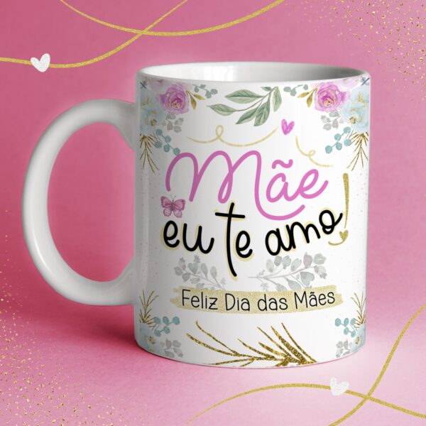 Artes Sublimação Caneca Dia das Mães Edição Alfabeto Floral