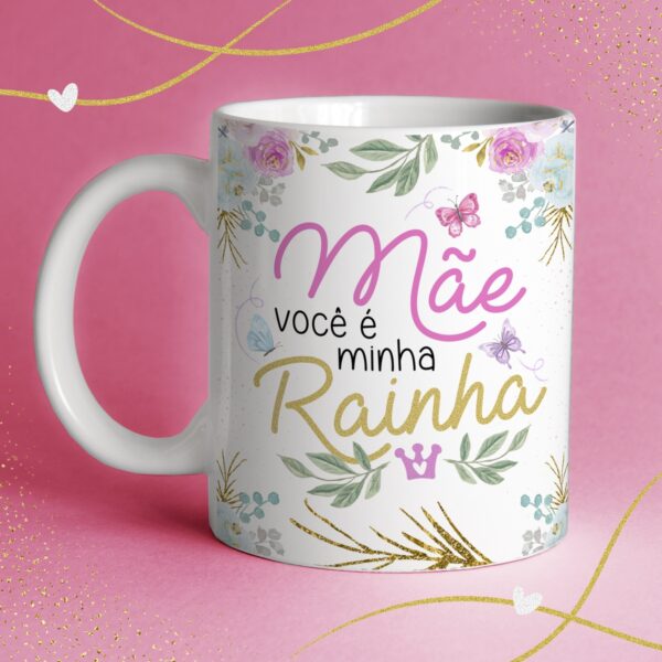 Artes Sublimação Caneca Dia das Mães Edição Alfabeto Floral