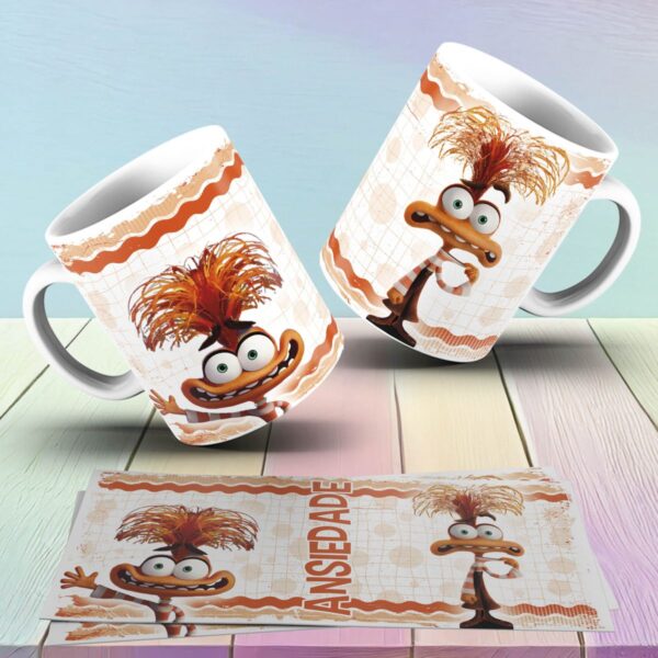 Artes Sublimação Caneca Divertida Mente 2 Vergonha Ansiedade