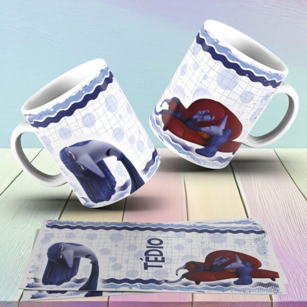 Artes Sublimação Caneca Divertida Mente 2 Vergonha Ansiedade