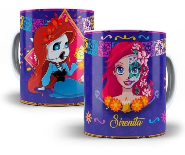 Artes Sublimação Caneca Princesas Fantasma Editável Em Psd
