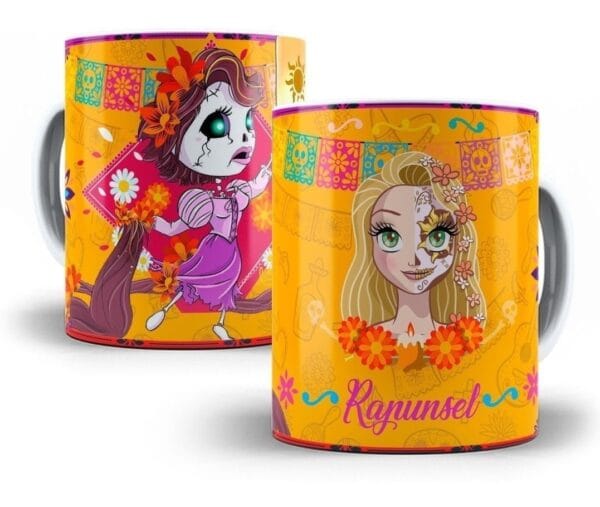 Artes Sublimação Caneca Princesas Fantasma Editável Em Psd