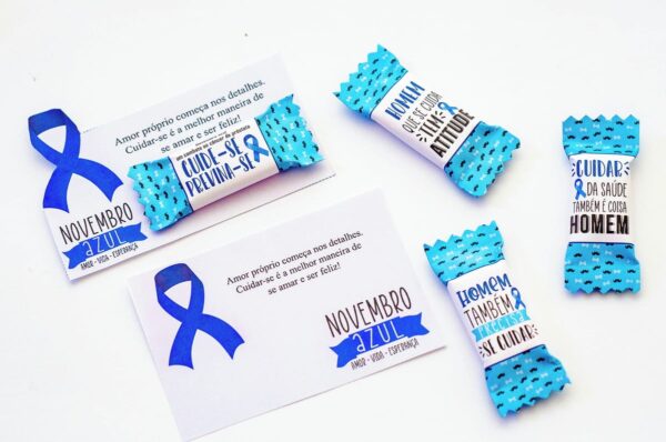 Balinha e Card Novembro Azul - Arquivo Digital