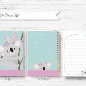 bloco a5 coala cute encadernacao