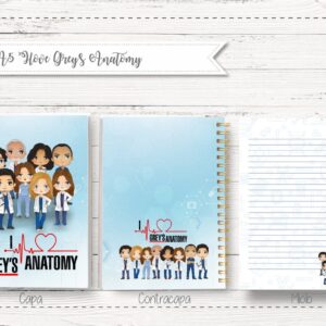 bloco a5 i love greys anatomy papelaria personalizada