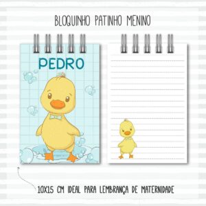 bloquinho 10x15 patinho arquivo digital scrapbook