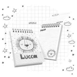 bloquinho a6 leao escandinavo arquivo digital personalizacao