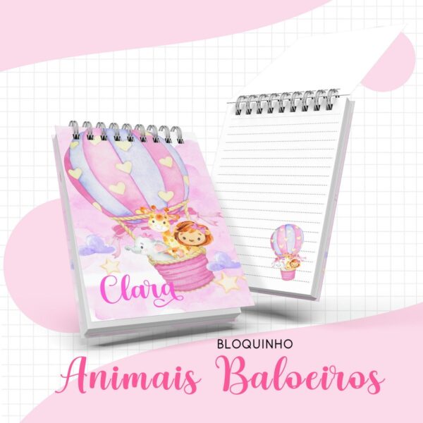 Bloquinho Animais Baloeiro Menina - Arquivo Digital