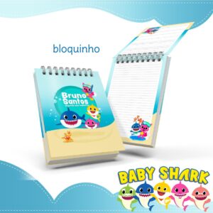 bloquinho anotacoes baby shark arquivo digital kit digital