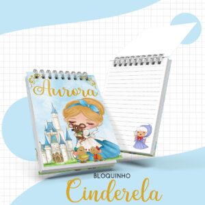 bloquinho anotacoes bebe cinderela arquivo digital personalizacao
