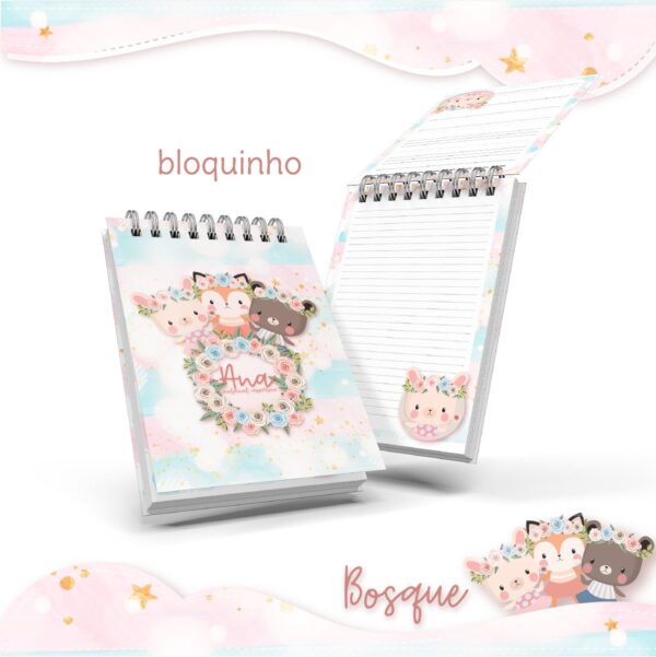 Bloquinho Anotações Bosque Menina - Arquivo Digital