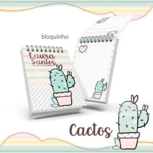 bloquinho anotacoes cactos arquivo digital encadernacao