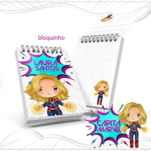 bloquinho anotacoes capita marvel arquivo digital miolo digital