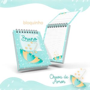 bloquinho anotacoes chuva de amor menino arquivo digital organizacao