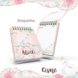 bloquinho anotacoes cisne arquivo digital papelaria personalizada