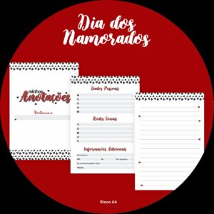 Bloquinho Anotações Dia dos Namorados - Arquivo Digital