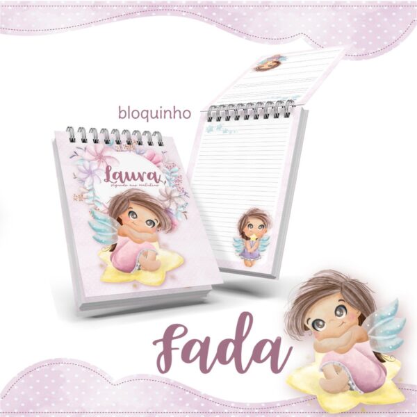 Bloquinho Anotações Fada - Arquivo Digital