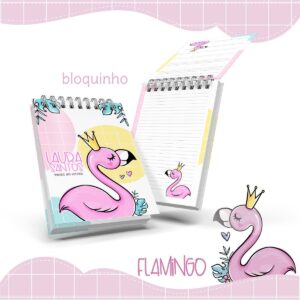 bloquinho anotacoes flamingo arquivo digital personalizacao