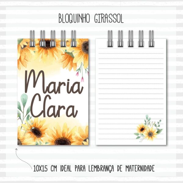 Bloquinho Anotações Girassol - Arquivo Digital