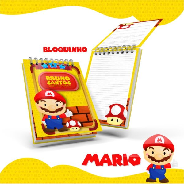 Bloquinho Anotações Mario Bross - Arquivo Digital