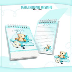 bloquinho anotacoes maternidade ursinho arquivo digital anotacoes