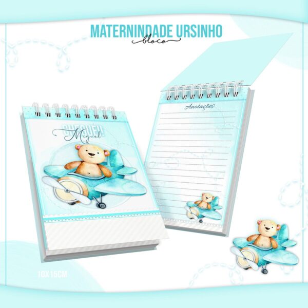 Bloquinho Anotações Maternidade Ursinho - Arquivo Digital