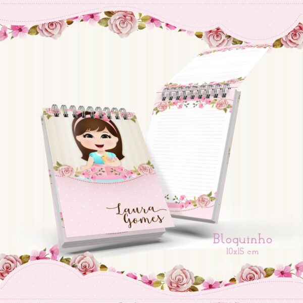 Bloquinho Anotações Menina Morena - Arquivo Digital