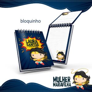 bloquinho anotacoes mulher maravilha cute arquivo digital anotacoes